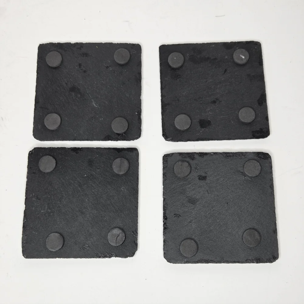 Halloween Whimsigoth Witch‎ Slate Coasters Black and Orange Flying On Broom - Picture 4 of 8